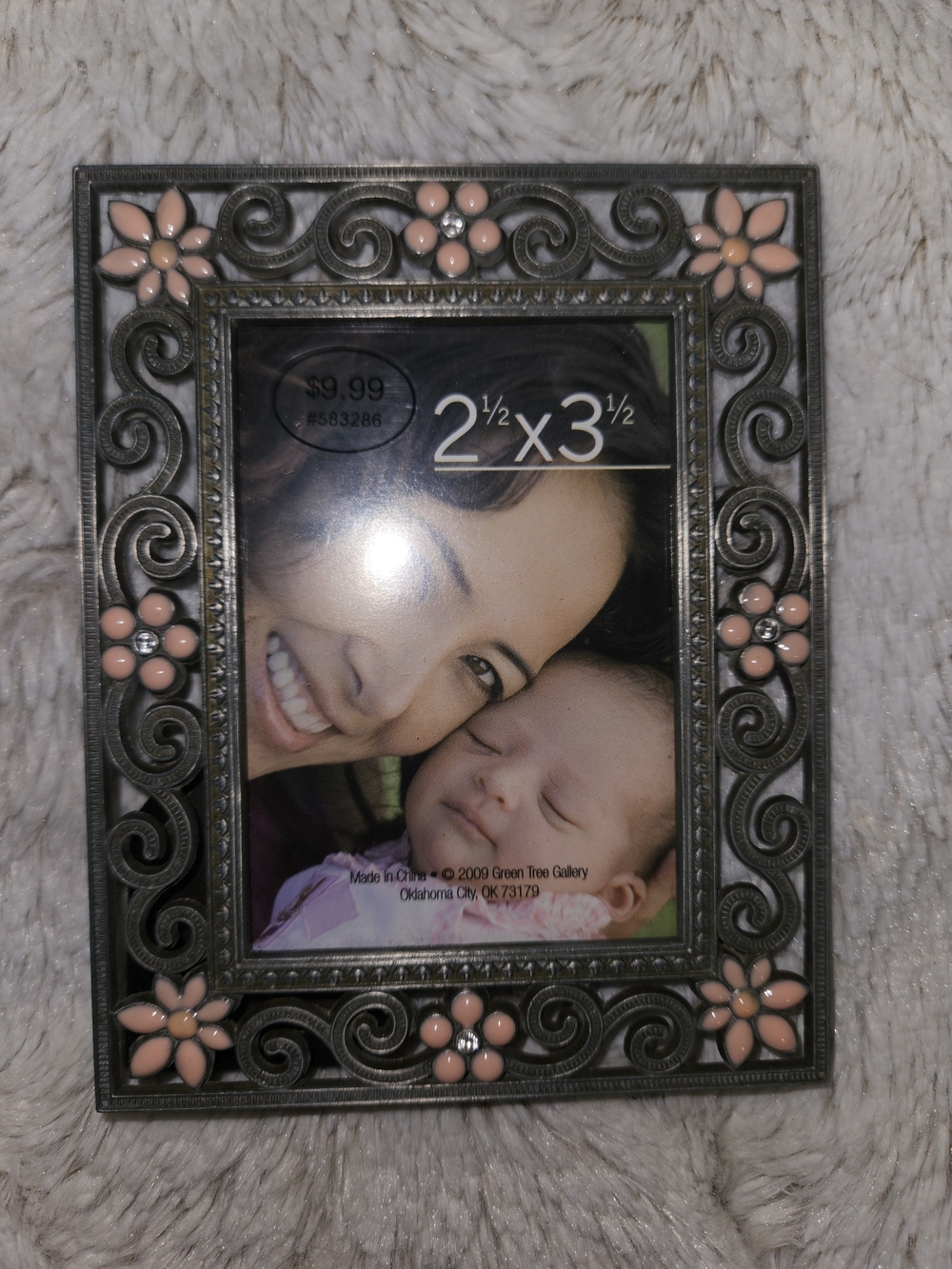 Decorative Floral Metal Picture Frame - Pink Accents